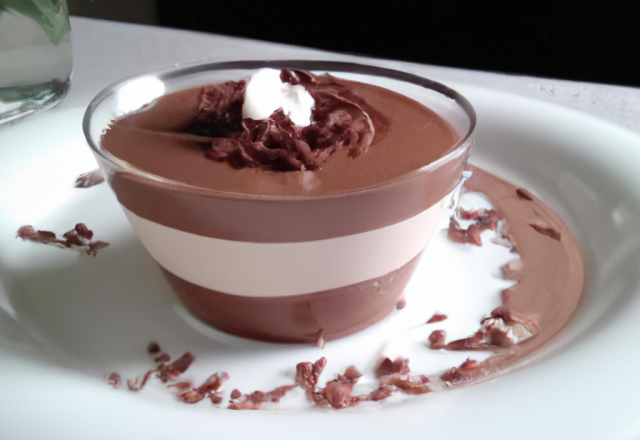 Mousse au chocolat et fromage blanc