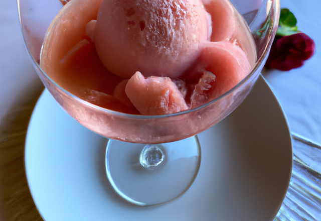 Sorbet au champagne rosé