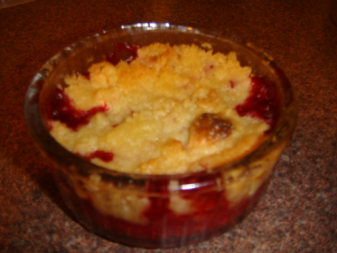 Crumble framboise chocolat blanc en cuillères