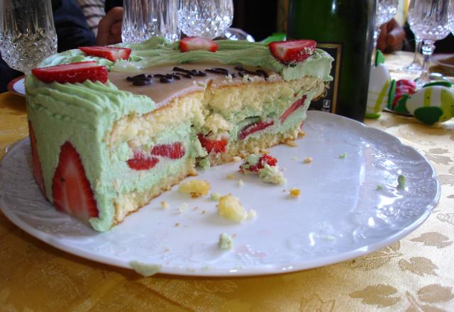 Fraisier à la pistache pâtissier