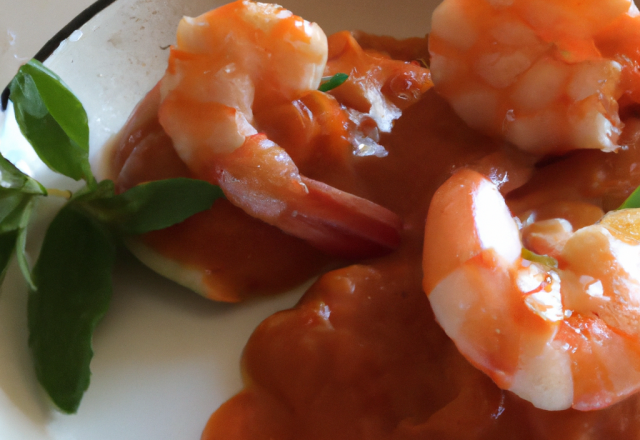 Gambas rôties en chutney d'automne