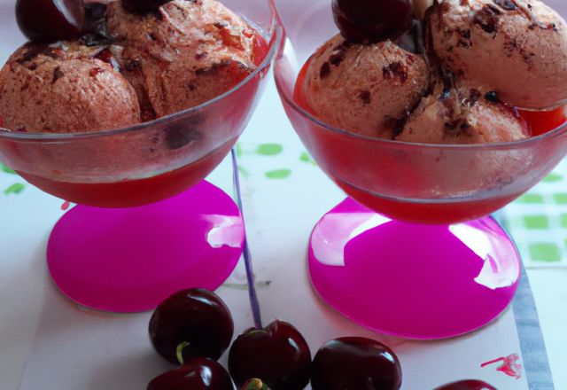 Glace express aux cerises