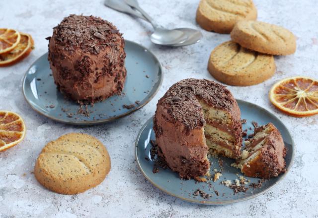 Mini-gâteaux sans cuisson aux biscuits orange et pavot