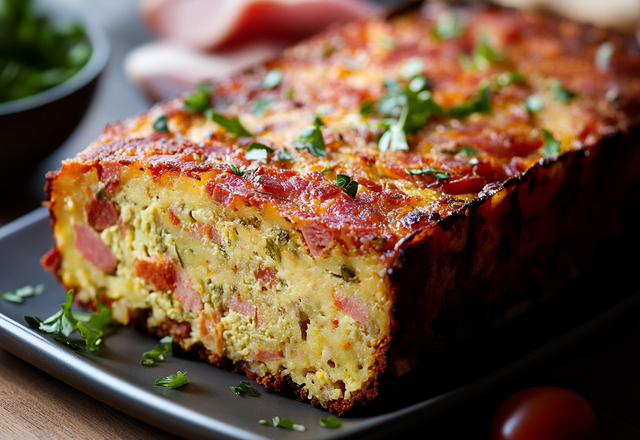Cake jambon lardons et chorizo