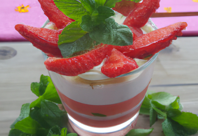 Verrine fraise-menthe