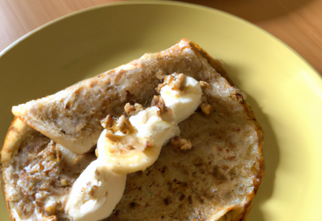 Crêpe à banane et noix de coco