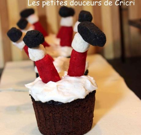 Cupcake du père Noël... enfin ce qu'il en reste