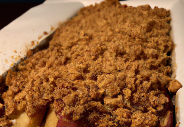 Pomme rôtie caramélisée façon crumble