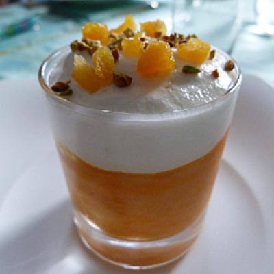 Crème de carottes sous mousse de Chavroux