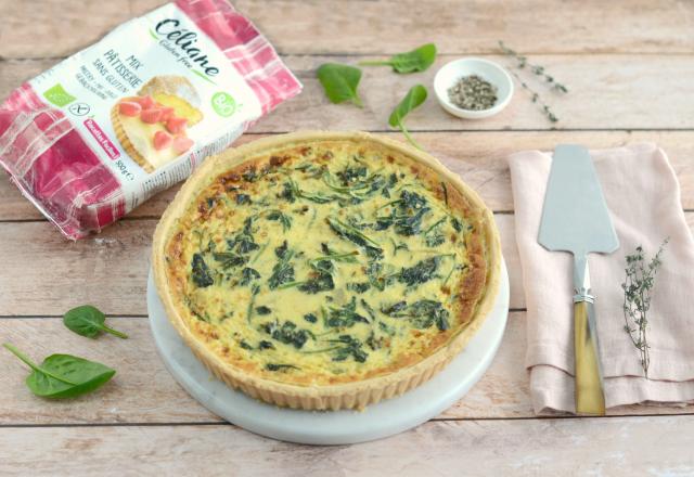 Quiche sans gluten aux épinards et à la crème d'amandes