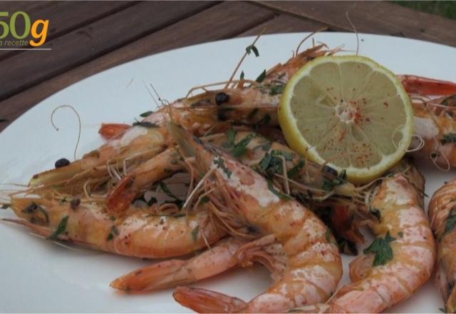 Gambas grillées à la plancha