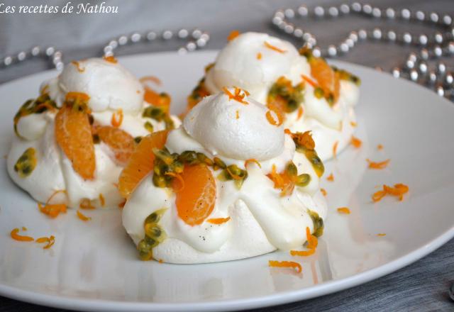 Pavlovas aux clémentines et fruits de la passion