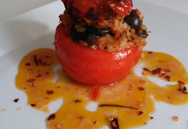 Tomates farcies du soleil, recette vegan