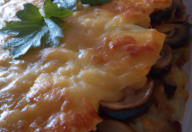 Lasagnes aux champignons et aubergine