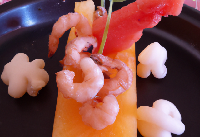 Saut de crevettes et bataille de melon