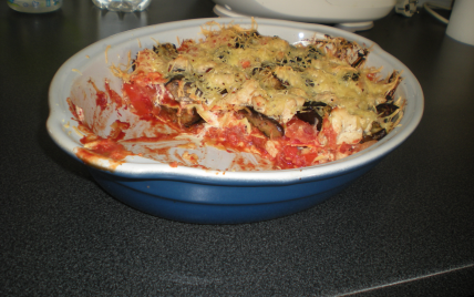 Lasagnes poulet-aubergines