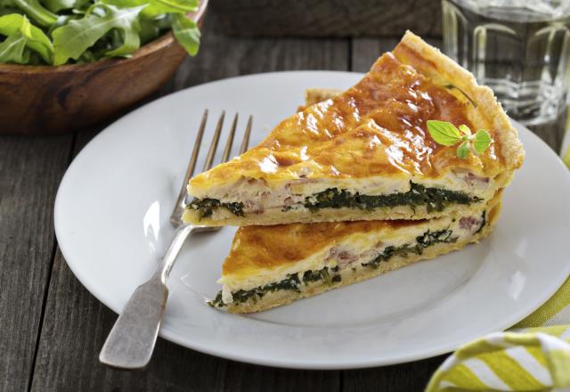 Quiche fondante au jambon et épinards