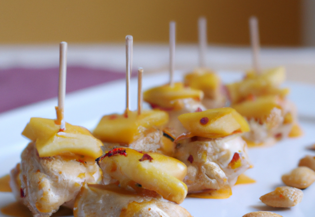 Brochette de volaille aux amandes