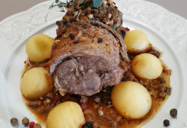 Gigot en croûte de poivres