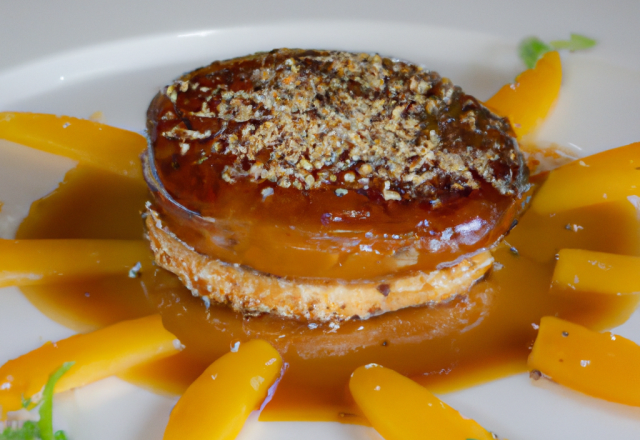 Tatin de mangues foie gras au sésame