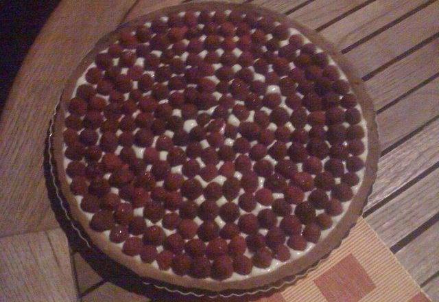 Tarte aux framboises crème patissière