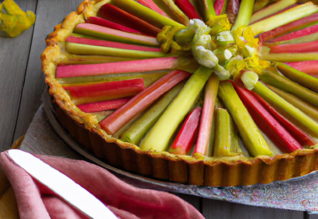 Tarte à la rhubarbe acidulée express