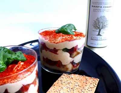 Tiramisu au parmesan et tomates confites