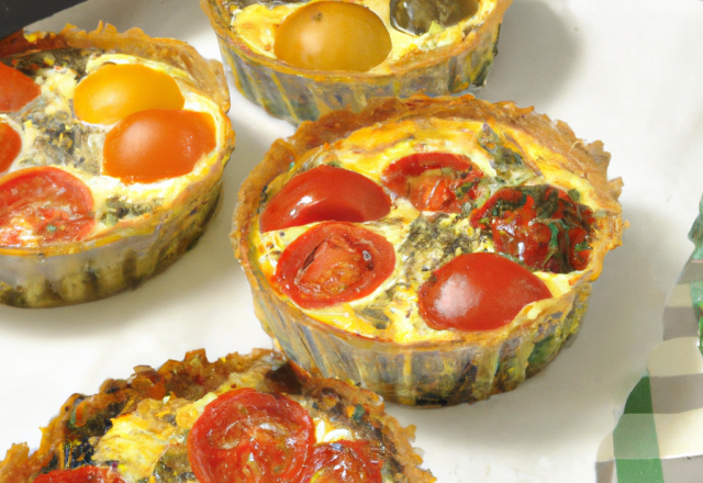 Quiche aux poivrons, tomates et mozzarella