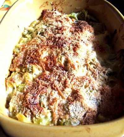 Lasagnes aux poireaux et au saumon fumé