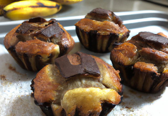 Muffins à la banane au cœur de Nutella faciles