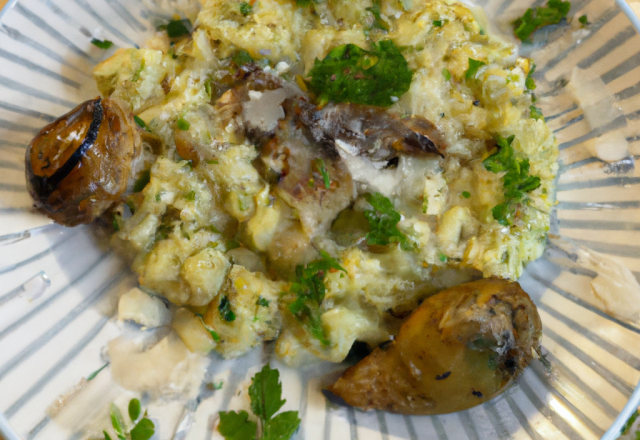 Risotto Carnaroli, escargots, persillade et parmesan