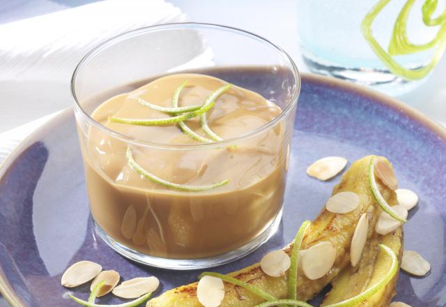 Verrine de caramel et sa banane caramélisée