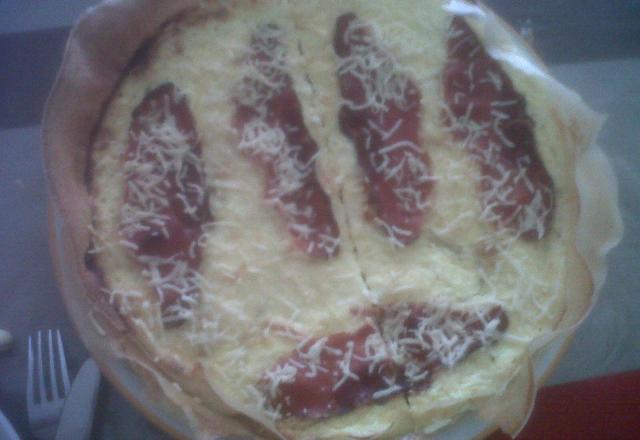 Tarte de feuilles de brick au cantal et jambon sec fumé