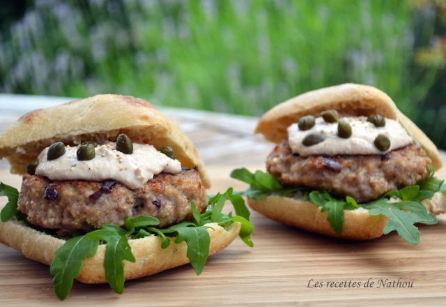 Burgers "vitello tonnato" (burgers de veau sauce au thon)