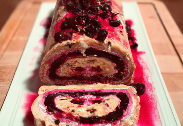 Bûche de Noël aux fruits rouges et au sirop d'érable