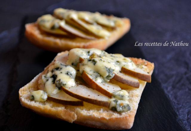 Ciabattas grillées aux poires et bleu d'Auvergne