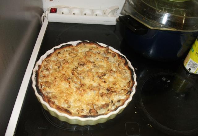 Tarte aux moules et aux champignons