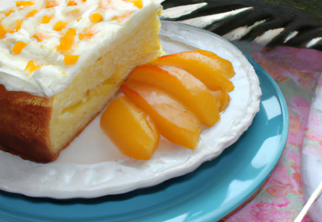 Gâteau au yaourt ananas et purée d'abricot