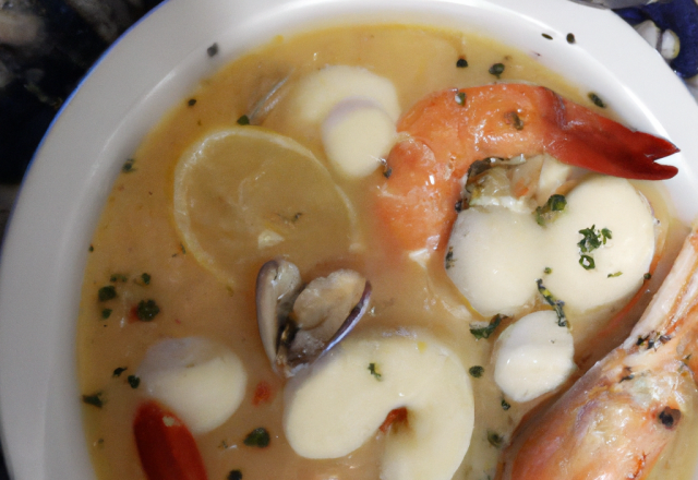 Bouillon parmentier aux fruits de mer