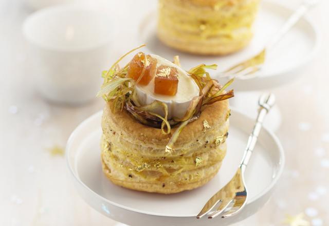 Vol au vent aux poireaux frits, En Cas de caprice et pâte de coing