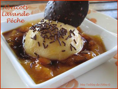 Oreillon de pêche sur compotée d'abricots au sirop de lavande