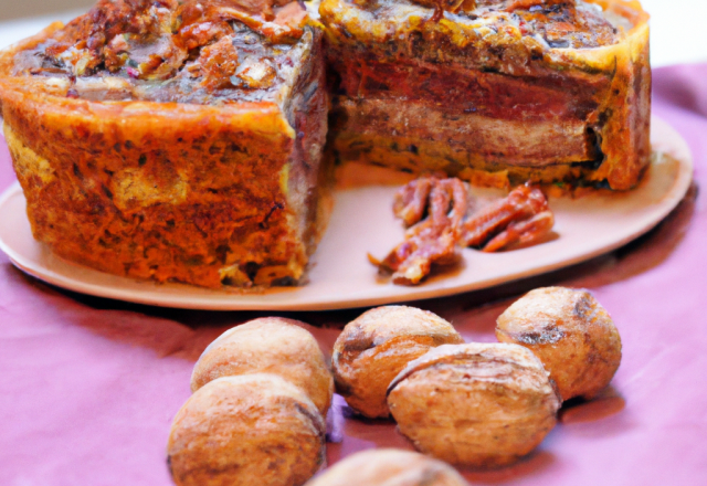 Cake aux noix et au magret séché