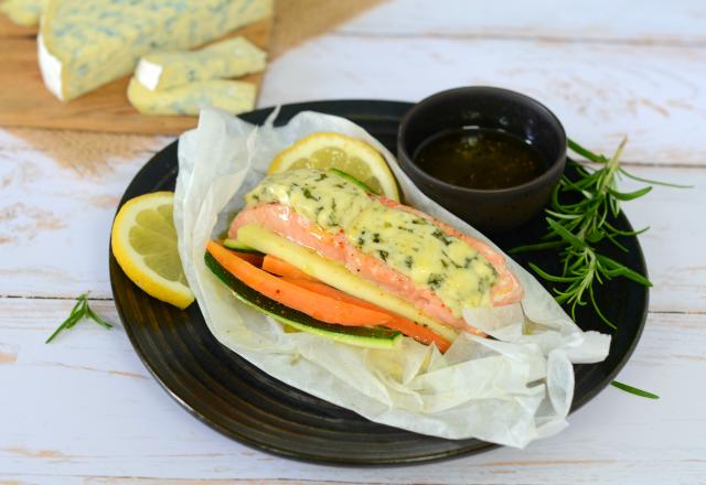 Papillote de saumon à la fourme d'Ambert