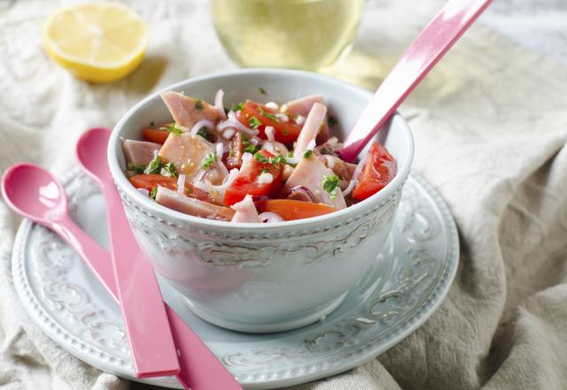 Salade de tomates cerise au jambon