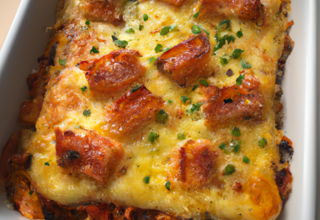 Gratin de saumon et chorizo