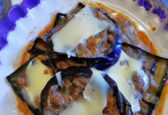 Tian d'aubergines avec fromage de brebis