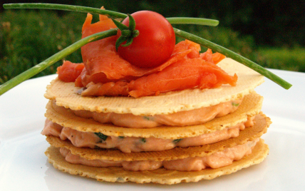 Millefeuille de mousse de saumon