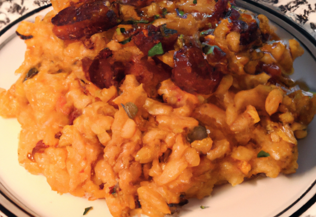 Risotto de pâtes au chorizo