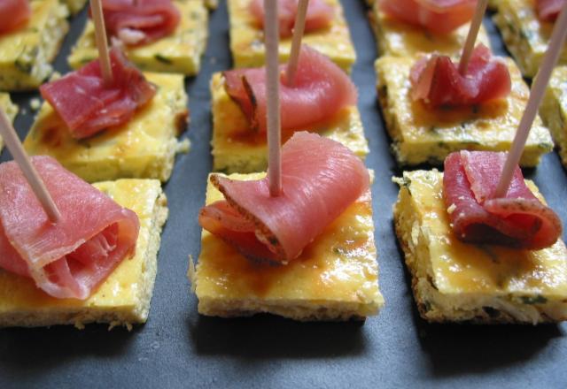 Bouchées oignons blancs et jambon de Vendée