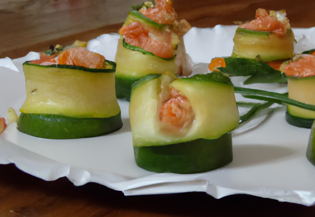 Petits paquets de saumon courgettes